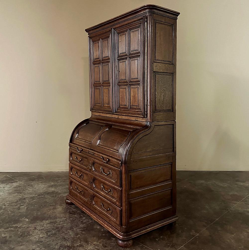 19th Century French Bookcase, Cylinder Secretary In Good Condition For Sale In Dallas, TX
