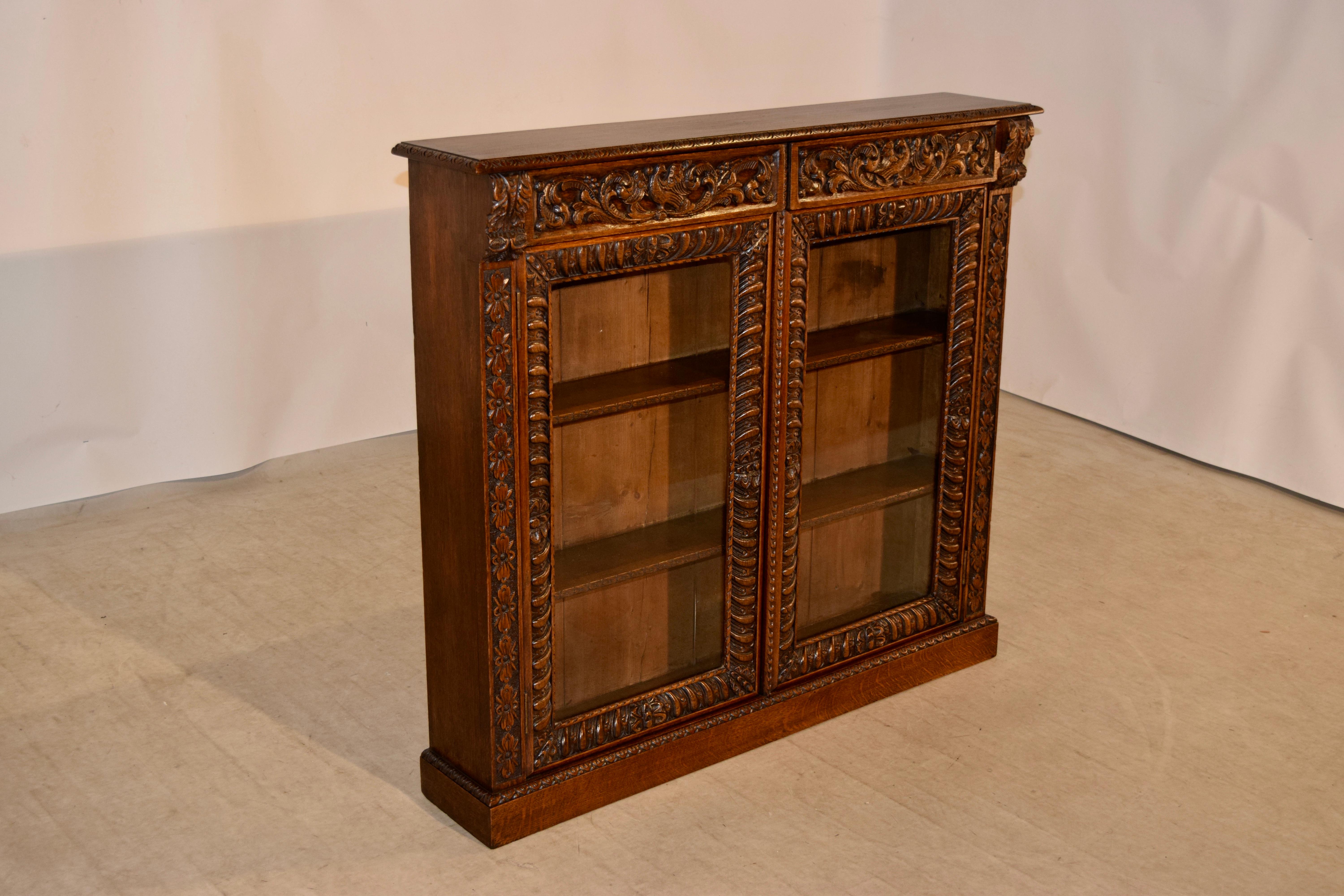 Hand-Carved 19th Century French Bookcase