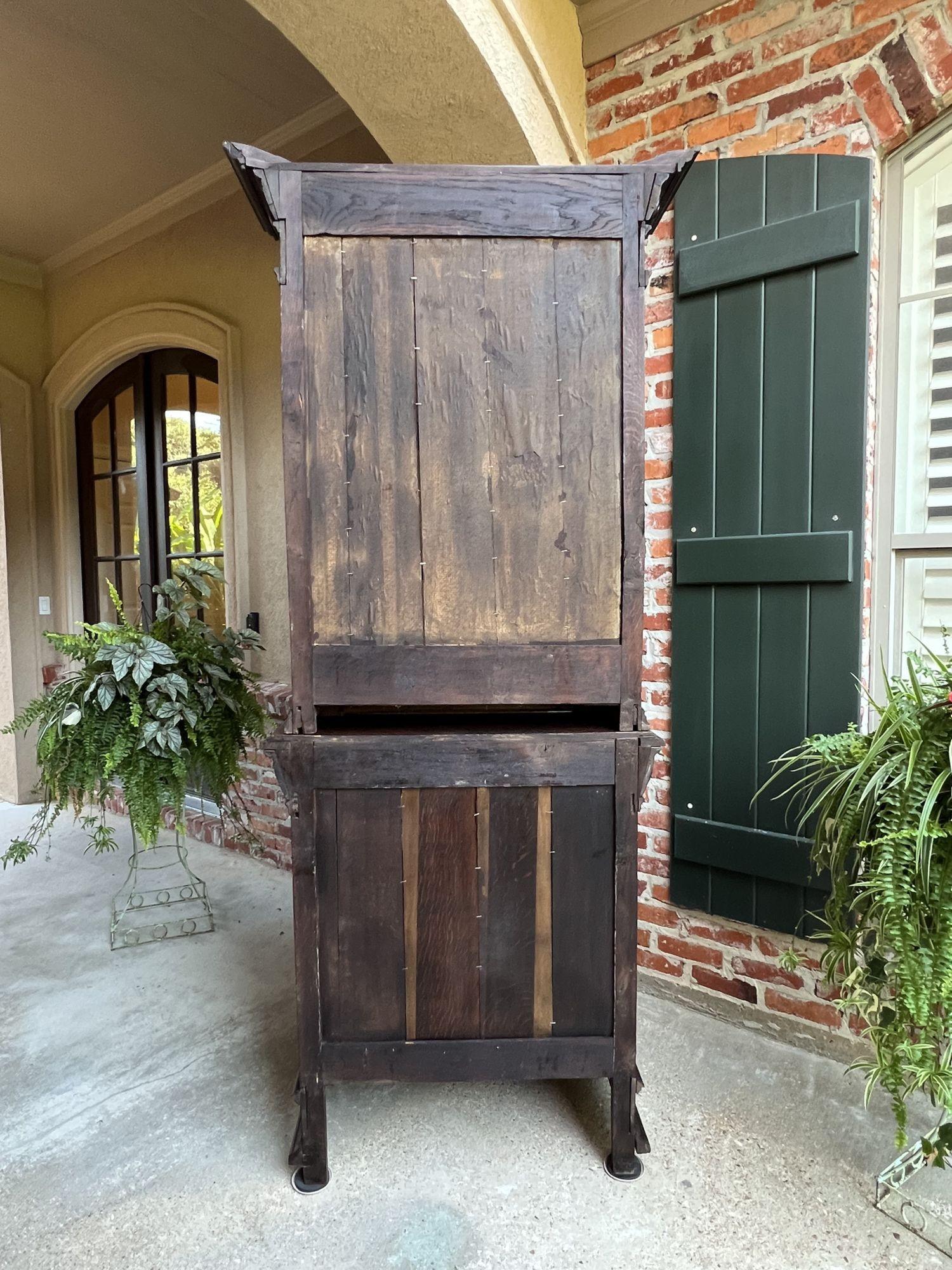 19th Century French Bookcase Hunt Cabinet Oak Black Forest Renaissance Display 7