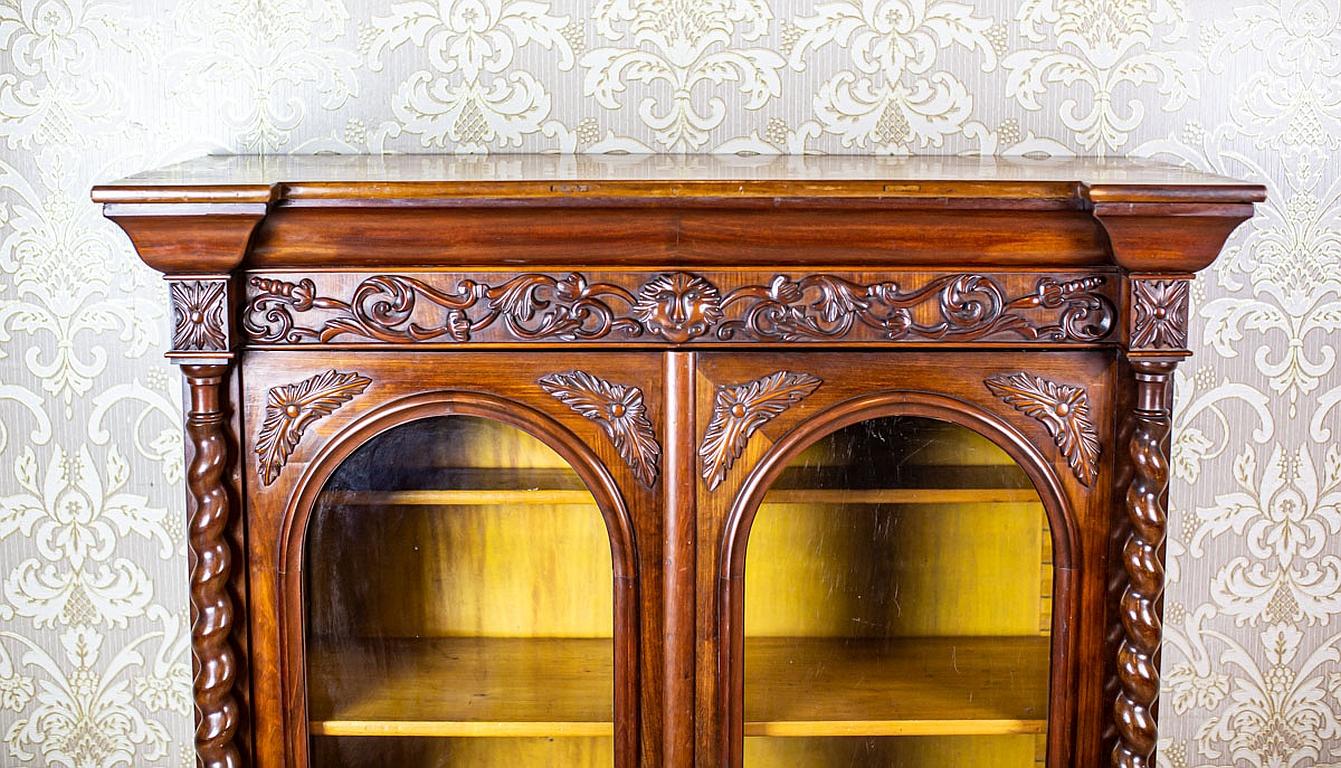 19th-Century French Bookcase-Showcase in Brown In Good Condition In Opole, PL