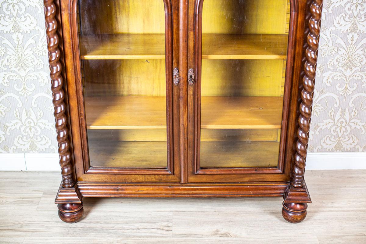 19th Century 19th-Century French Bookcase-Showcase in Brown