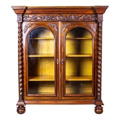 19th-Century French Bookcase-Showcase in Brown