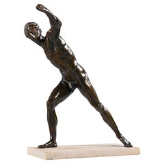 Gladiador francés Borghese del siglo XIX de bronce a gran escala