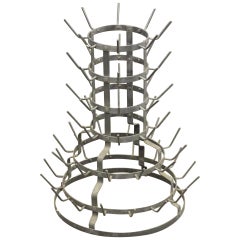 19th Century French Bottle Drying Rack