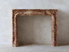 19th-century French Boudin mantelpiece in Brèche de Montmeyan marble