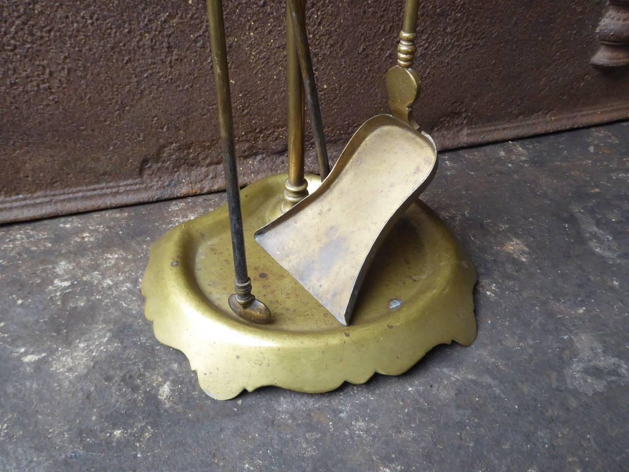 Utensilios para chimenea o fuego francés del siglo XIX 