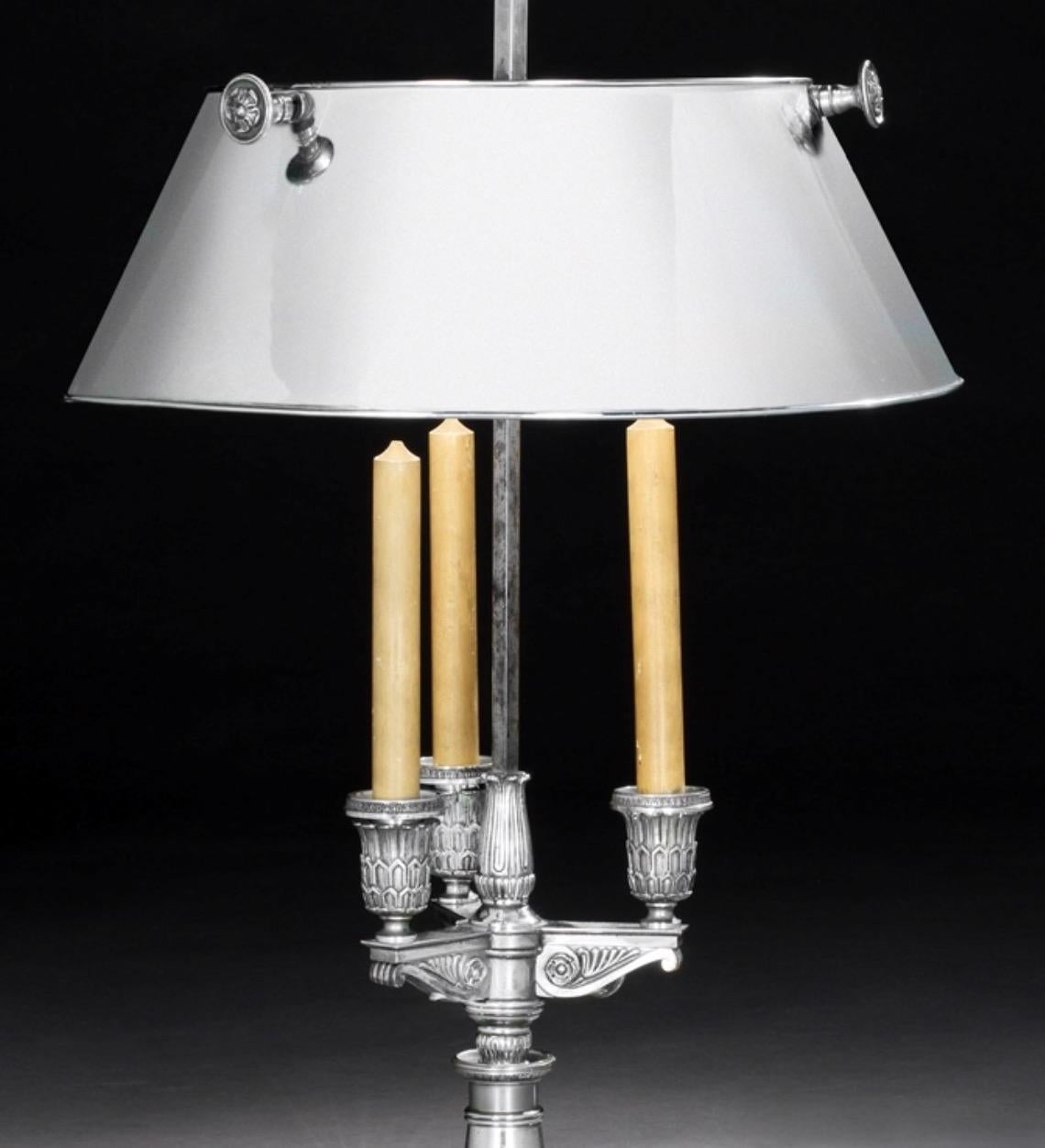 Französische Bouillotte-Tischlampe des 19. Jahrhunderts (Stahl) im Angebot