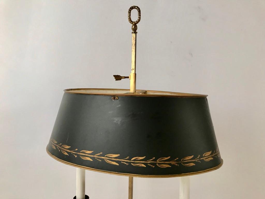 19th Century French Bouilotte Lamp with Tole Shade 8