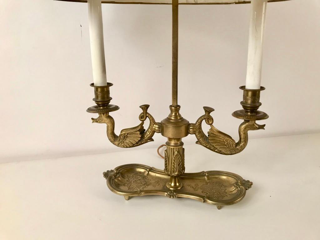 19th Century French Bouilotte Lamp with Tole Shade 10