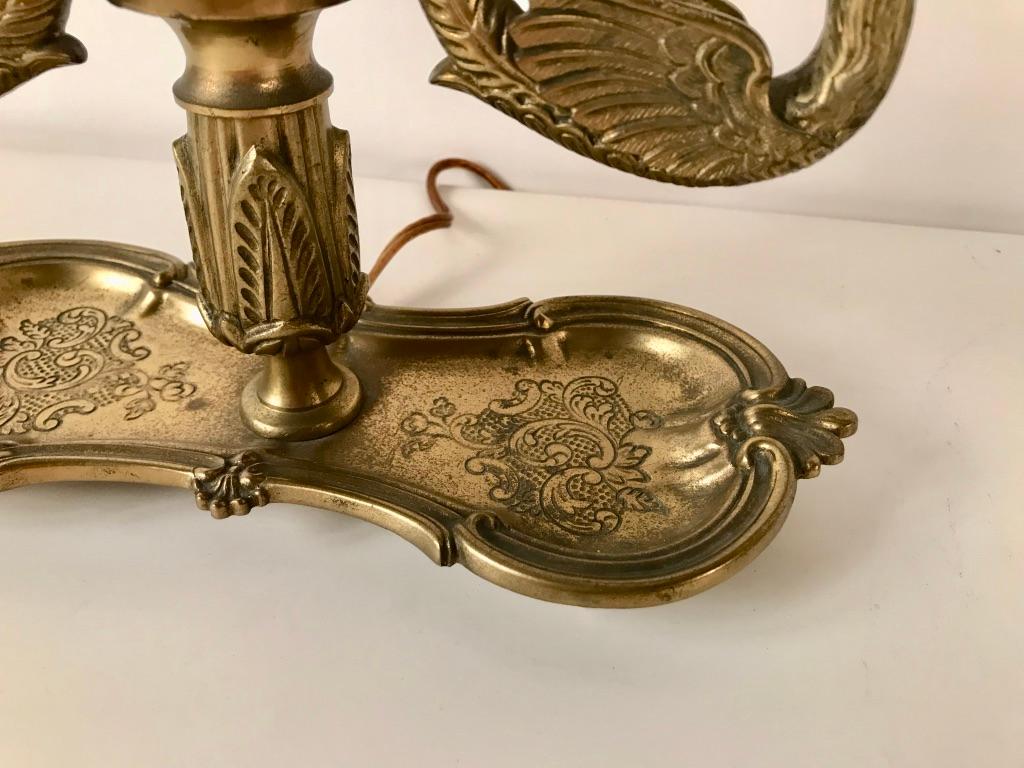 19th Century French Bouilotte Lamp with Tole Shade 2