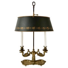 19th Century French Bouilotte Lamp with Tole Shade