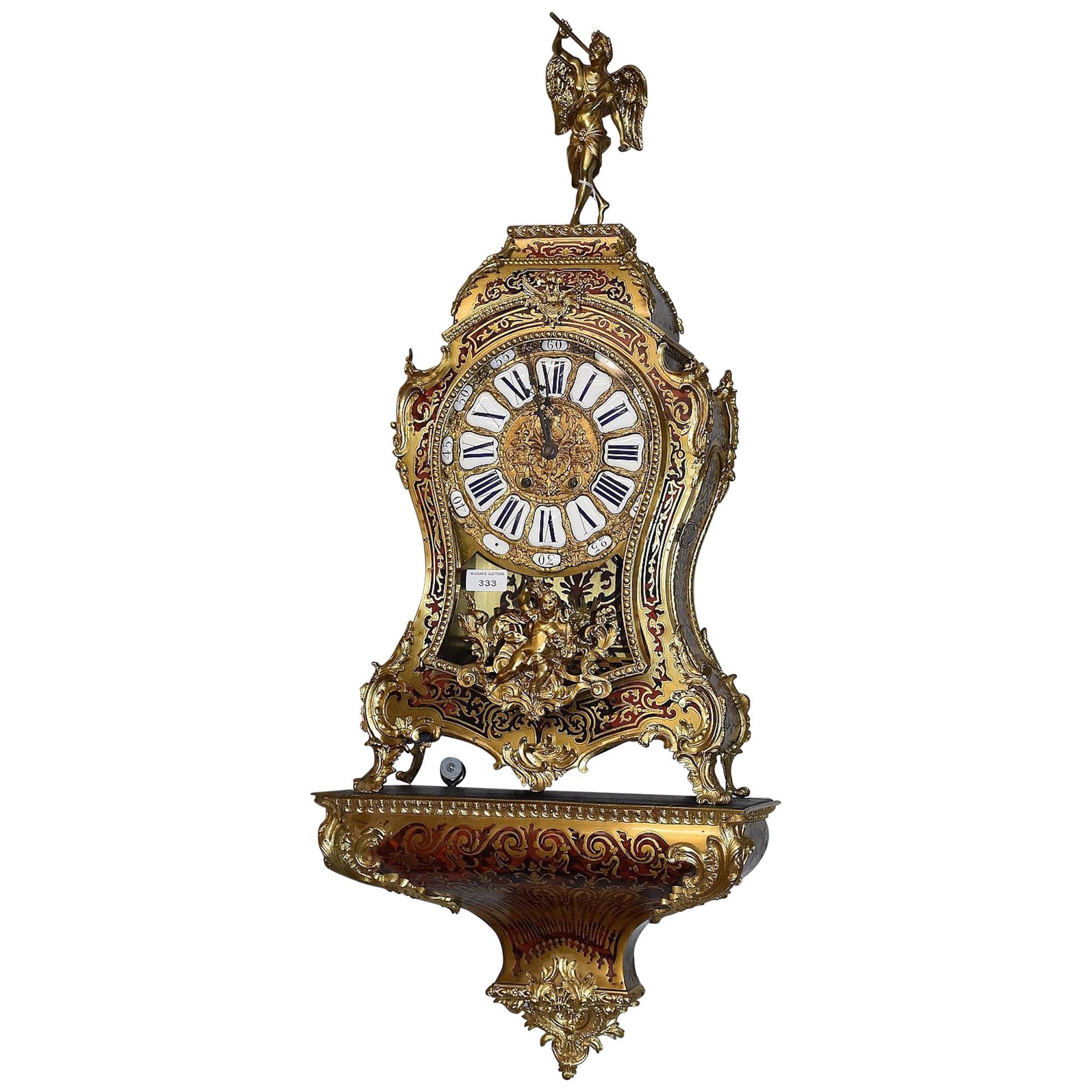 19th Century French Boulle Bracket Clock For Sale