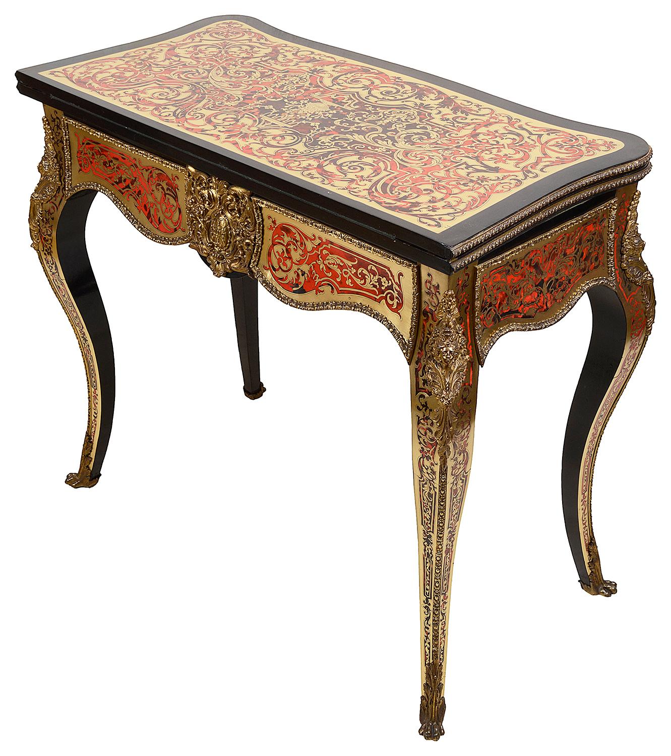 Louis XVI Table à cartes Boulle française du 19e siècle