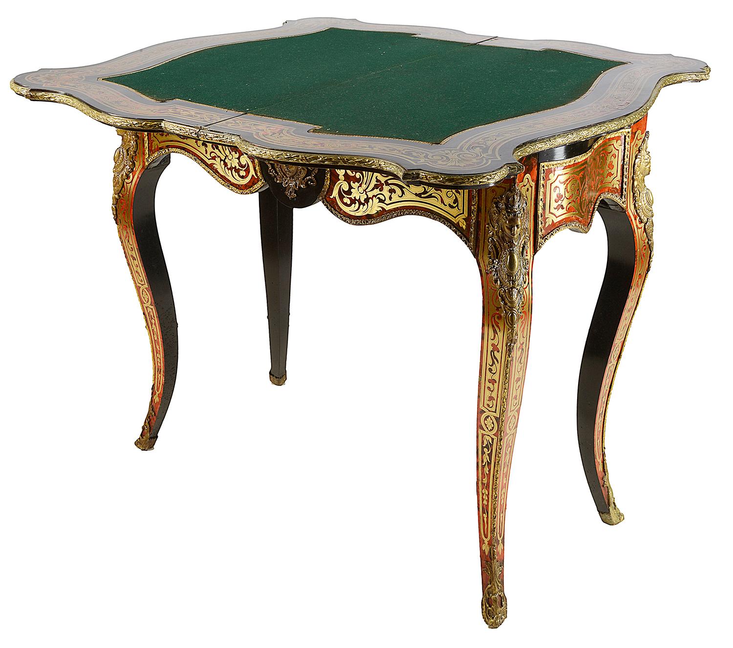 Louis XVI 19th Century French Boulle Card Table For Sale