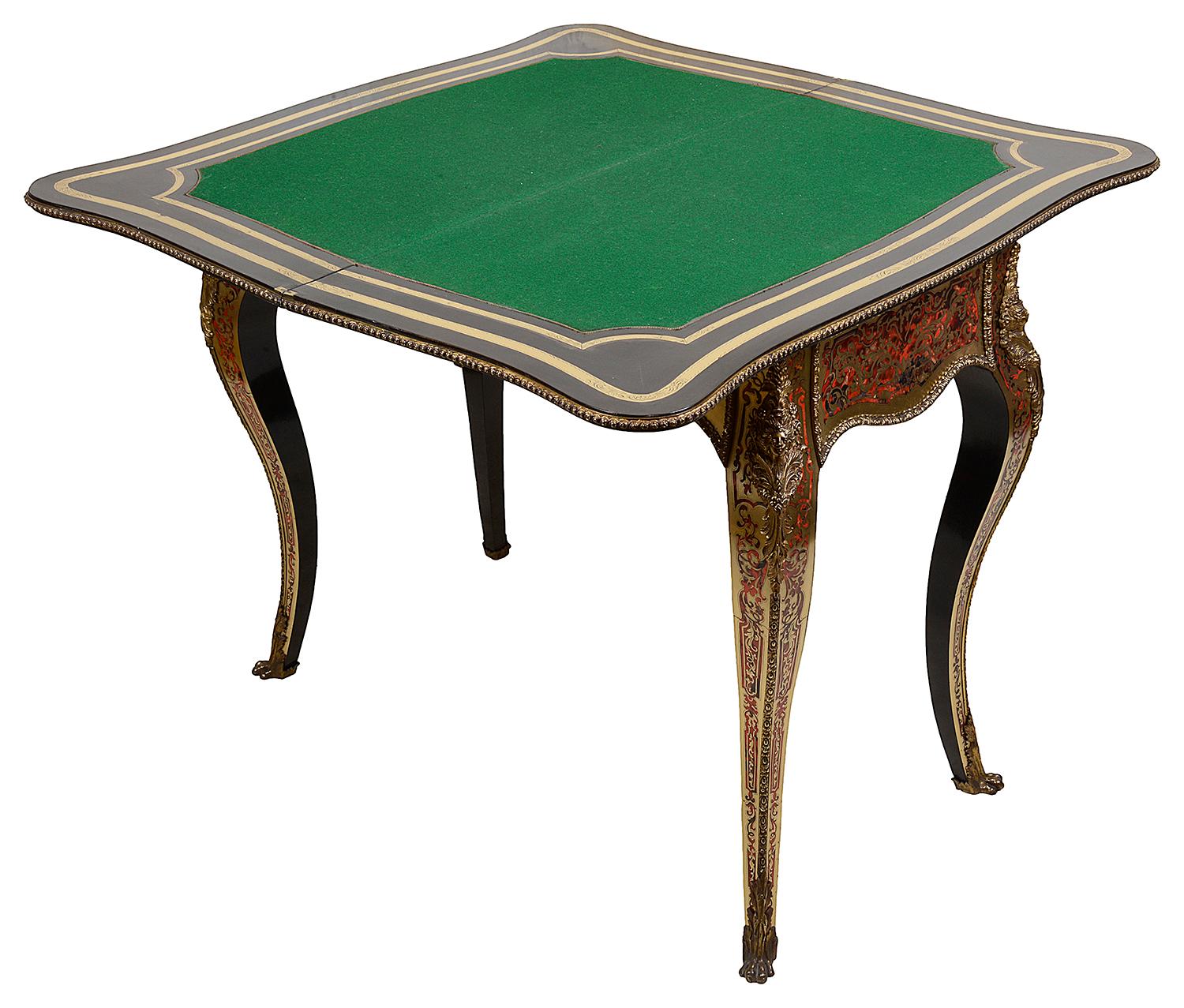 Table à cartes Boulle française du 19e siècle Bon état à Brighton, Sussex