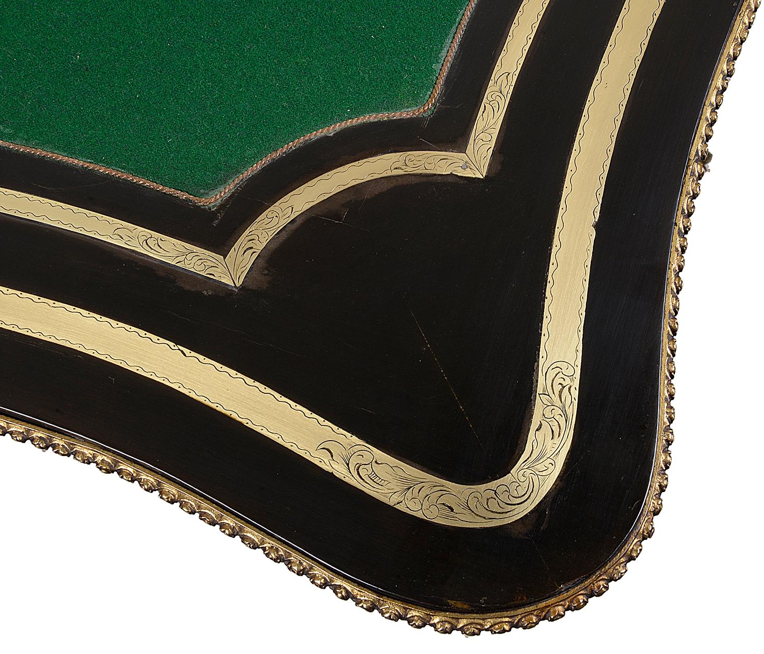 XIXe siècle Table à cartes Boulle française du 19e siècle