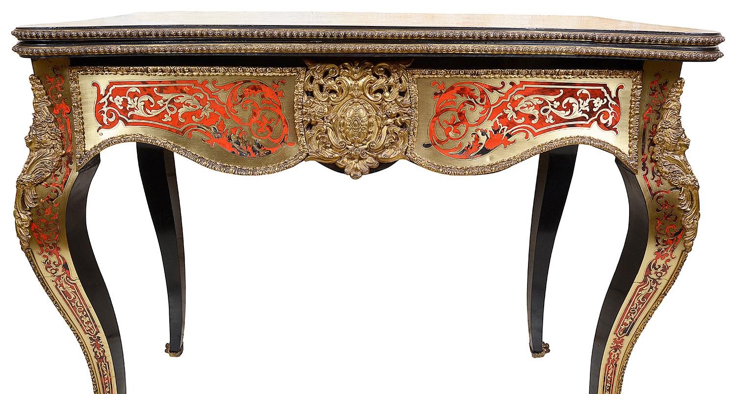 Table à cartes Boulle française du 19e siècle 1