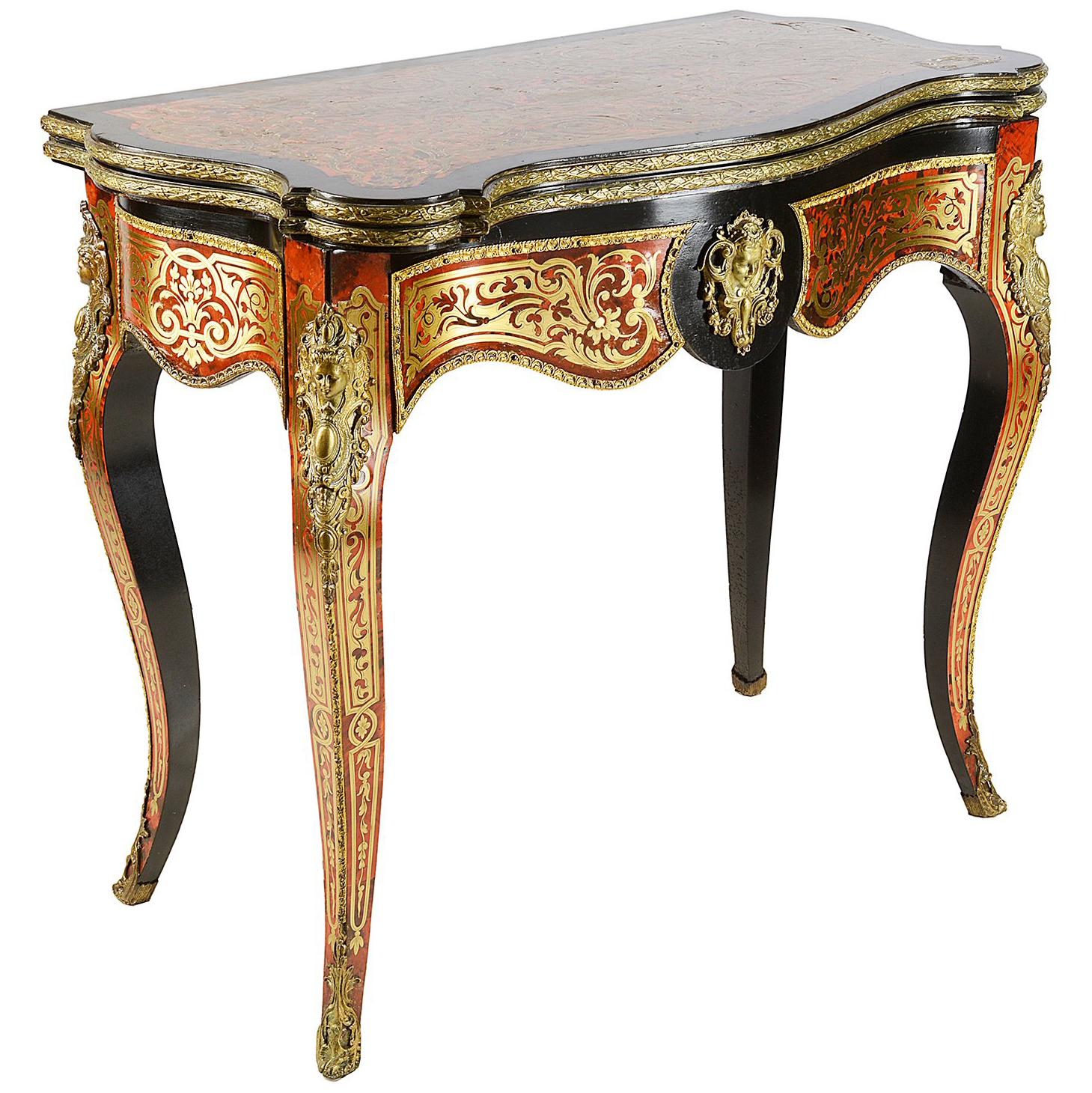 19th Century French Boulle Card Table For Sale