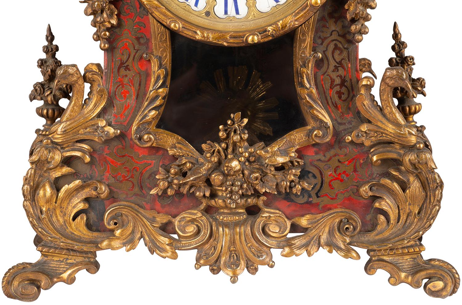 Louis XVI 19th Century French Boulle Clock Set