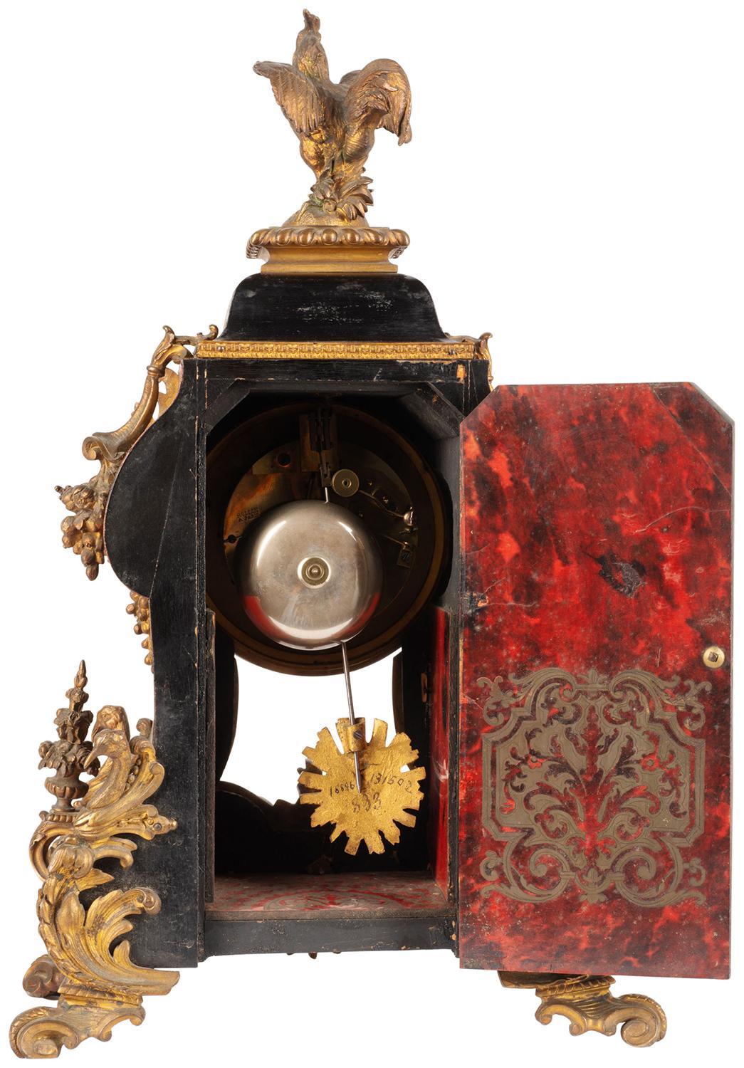 19th Century French Boulle Clock Set In Good Condition In Brighton, Sussex