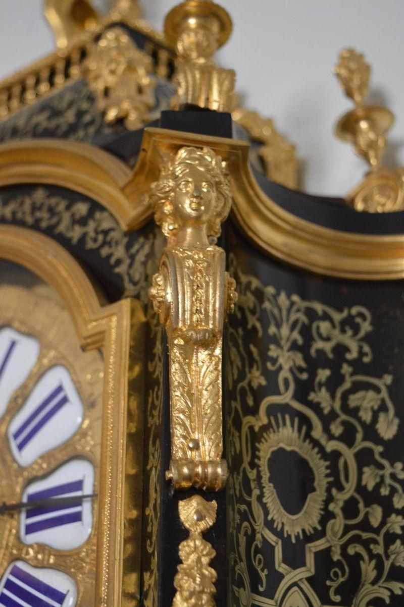19th Century French Boulle Clock with Pedestal For Sale 2