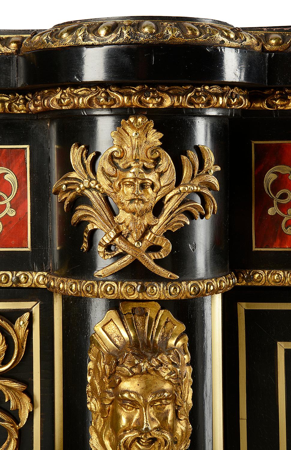 Brass 19th Century French Boulle Inlaid Side Cabinet or Credenza For Sale