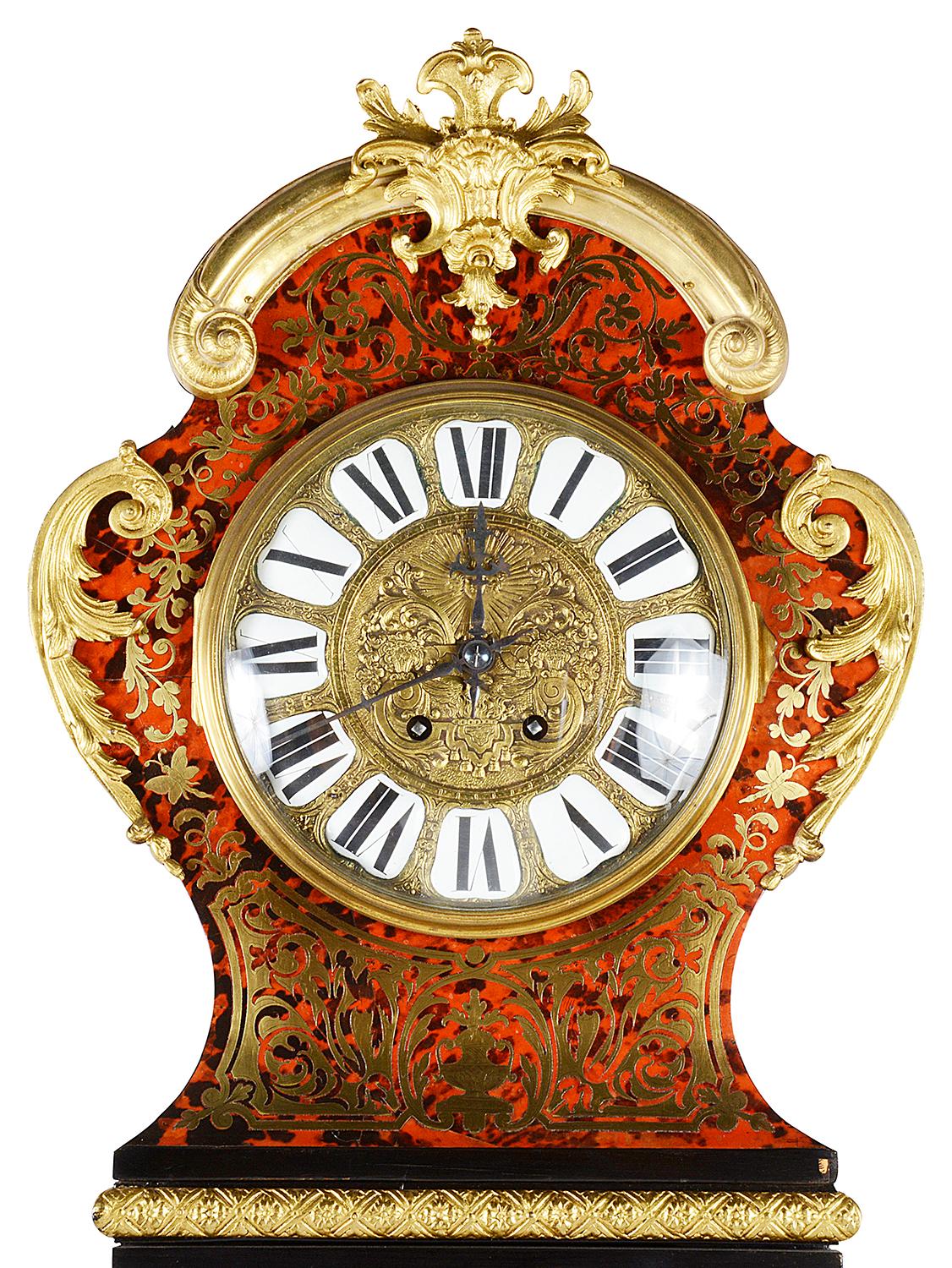 Louis XVI 19th Century French Boulle Longcase Clock For Sale