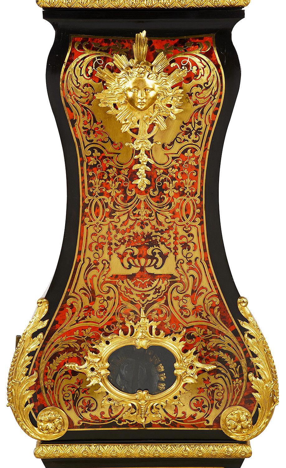 Inlay 19th Century French Boulle Longcase Clock For Sale