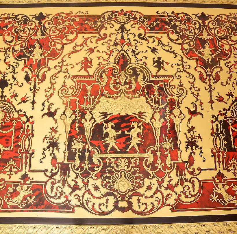 Francese Scrivania francese del XIX secolo in stile Boulle Luigi XVI di Mazzarino in vendita