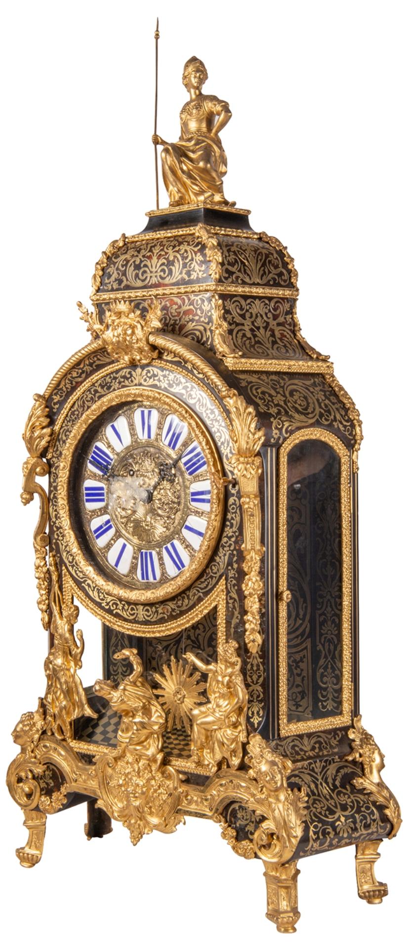 19th Century French Boulle Mantel Clock For Sale 3