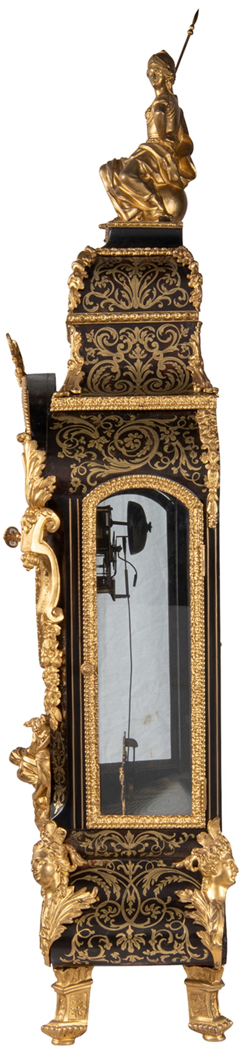 19th Century French Boulle Mantel Clock For Sale 4