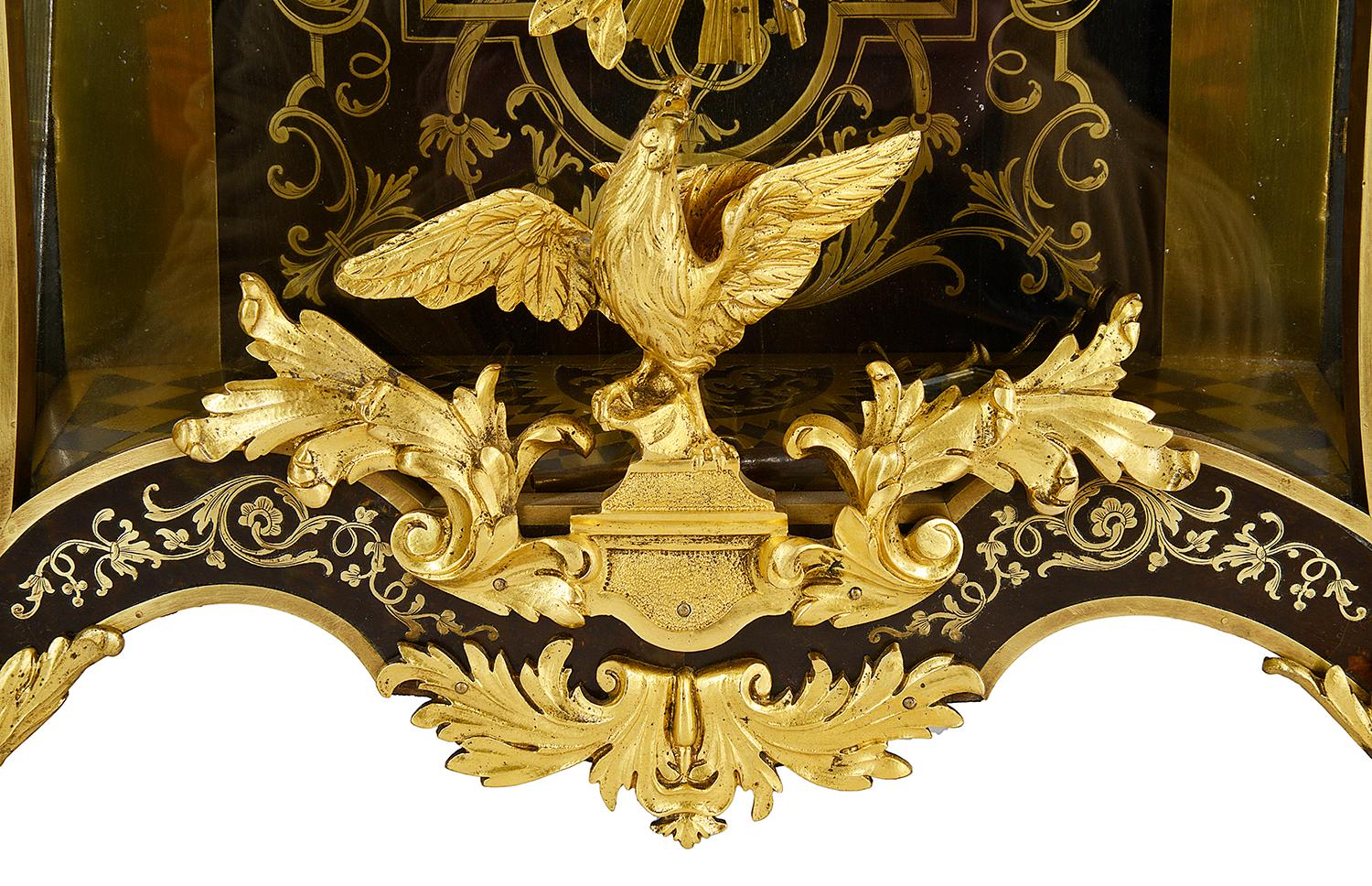 Louis XVI 19th Century French Boulle Mantel Clock For Sale