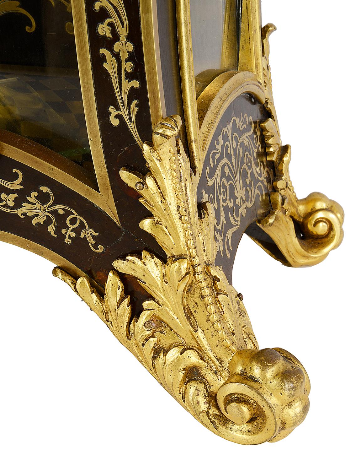 19th Century French Boulle Mantel Clock In Good Condition For Sale In Brighton, Sussex