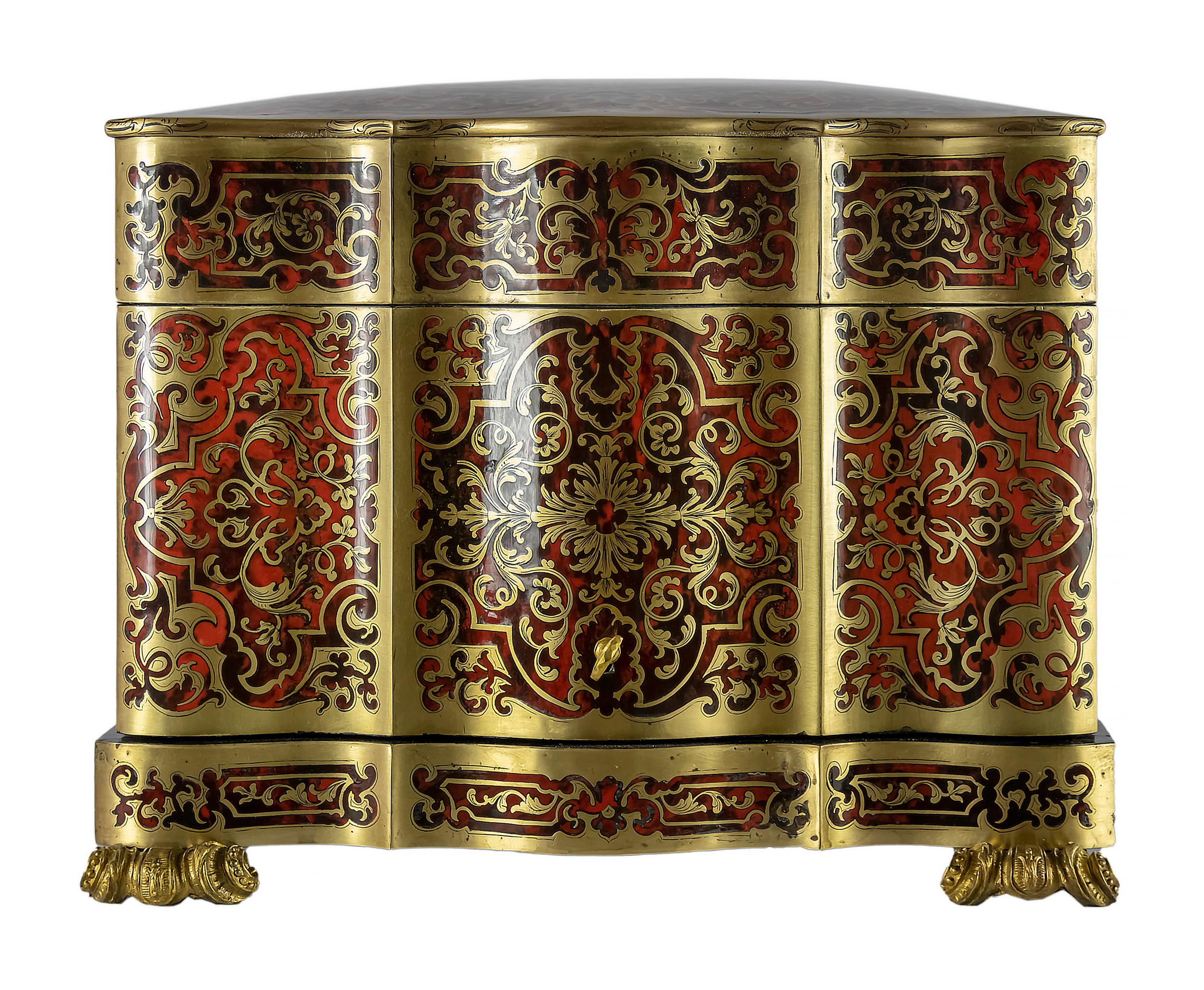 19th Century French Boulle / Napoleon III Liqueur Cave Box In Good Condition For Sale In Vilnius, LT