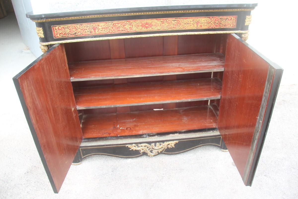 Brass 19th Century French Boulle Set Desk Cabinet and Chairs Andre Charles Boulle