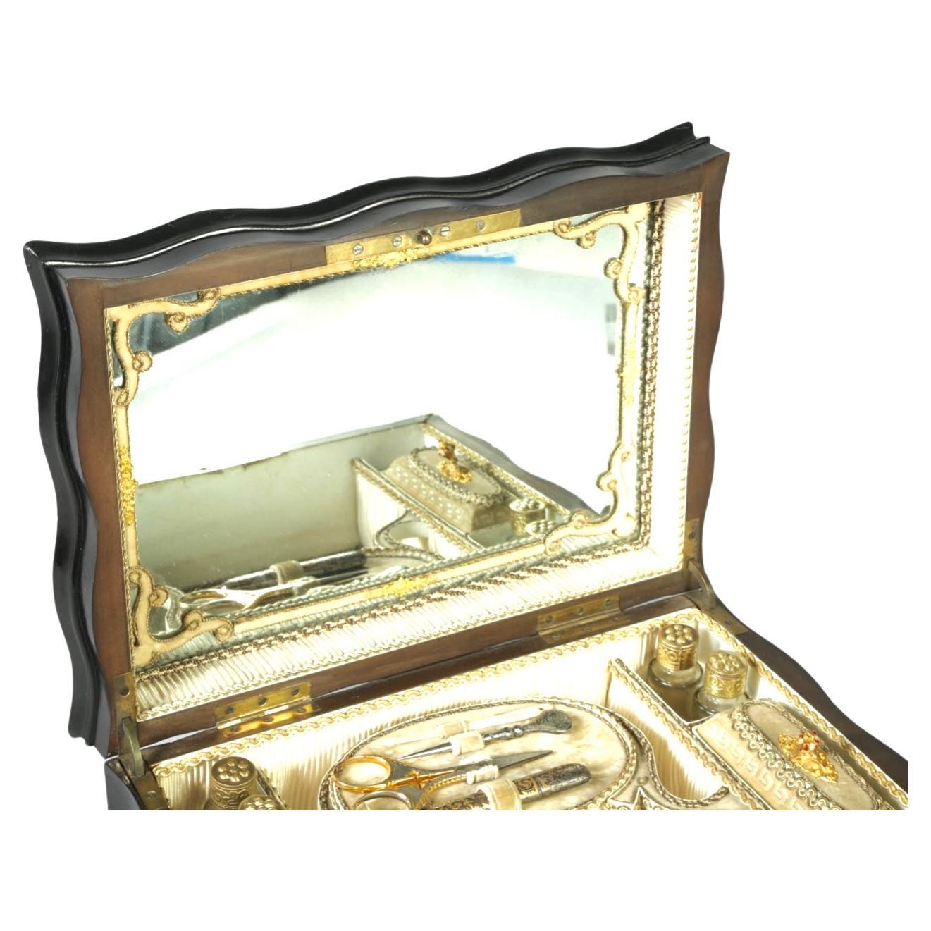 19. Jahrhundert Französisch Boulle Sewing Duft Necessaire Box im Angebot 1