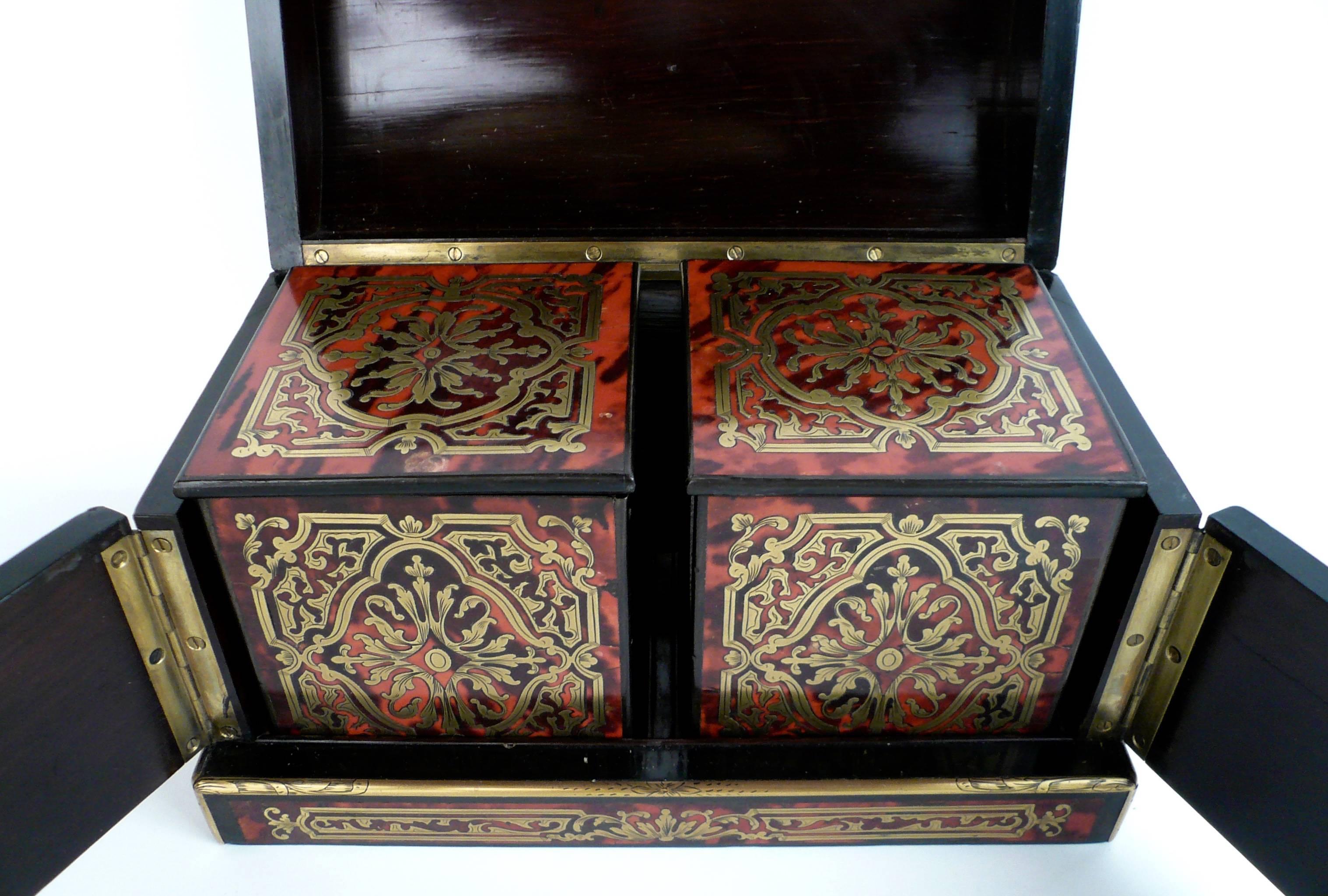 Inlay 19th Century French Boulle Tea Caddy