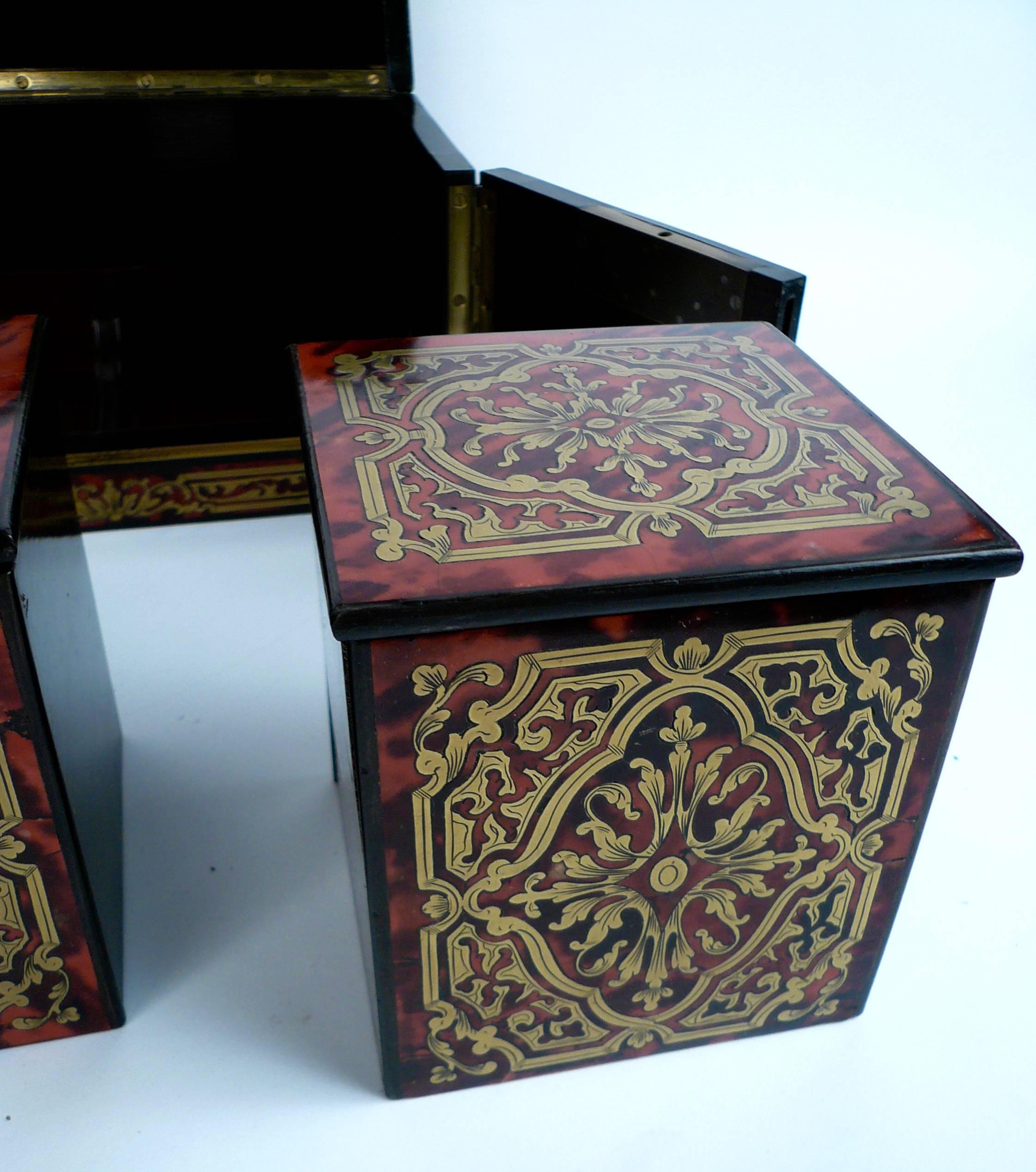 Brass 19th Century French Boulle Tea Caddy