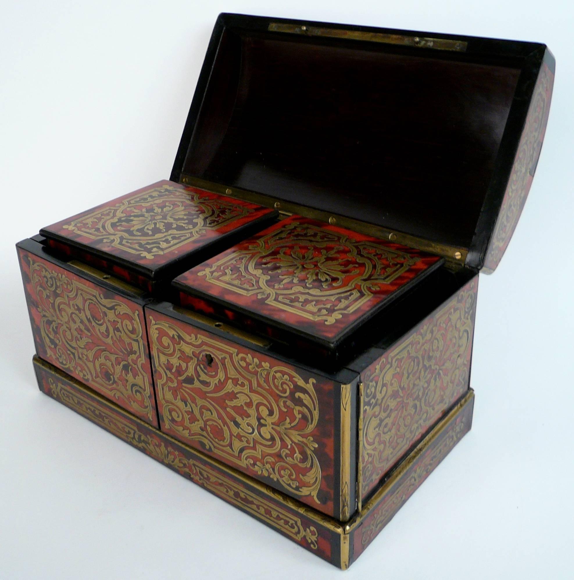 19th Century French Boulle Tea Caddy 1