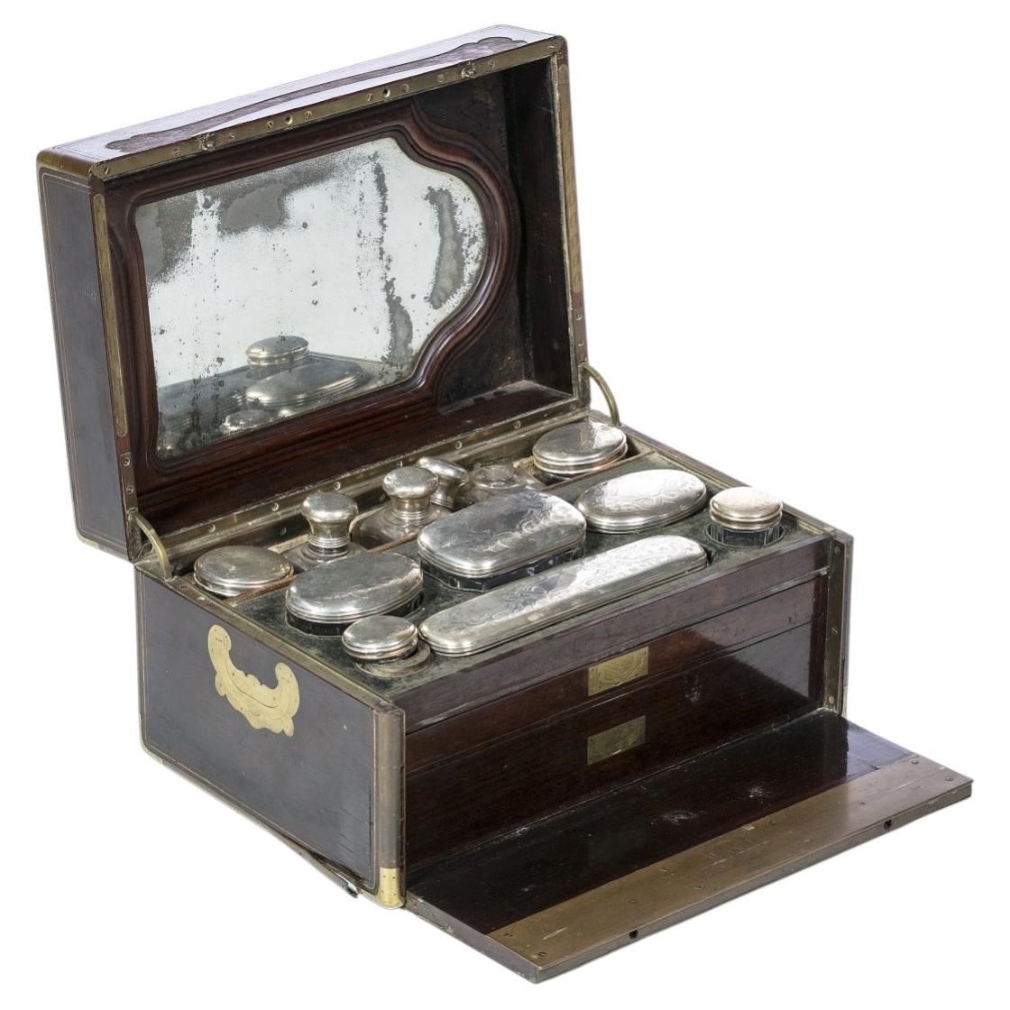 19th Century - French Box with Silver Beauty Accessories