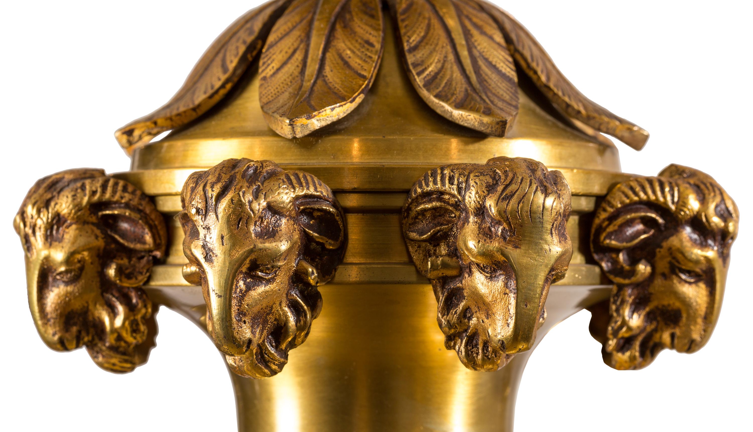 Gilt 19th Century French Brass 8-Light Chandelier in Style of André-Charles Boulle