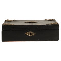 19th Century French Brass-Accented Box, Antique Decorative Object