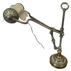 19th century French Brass Adjustable Table Lamp, 1890s Antique 19th century French Brass Adjustable Table Lamp, 1890s