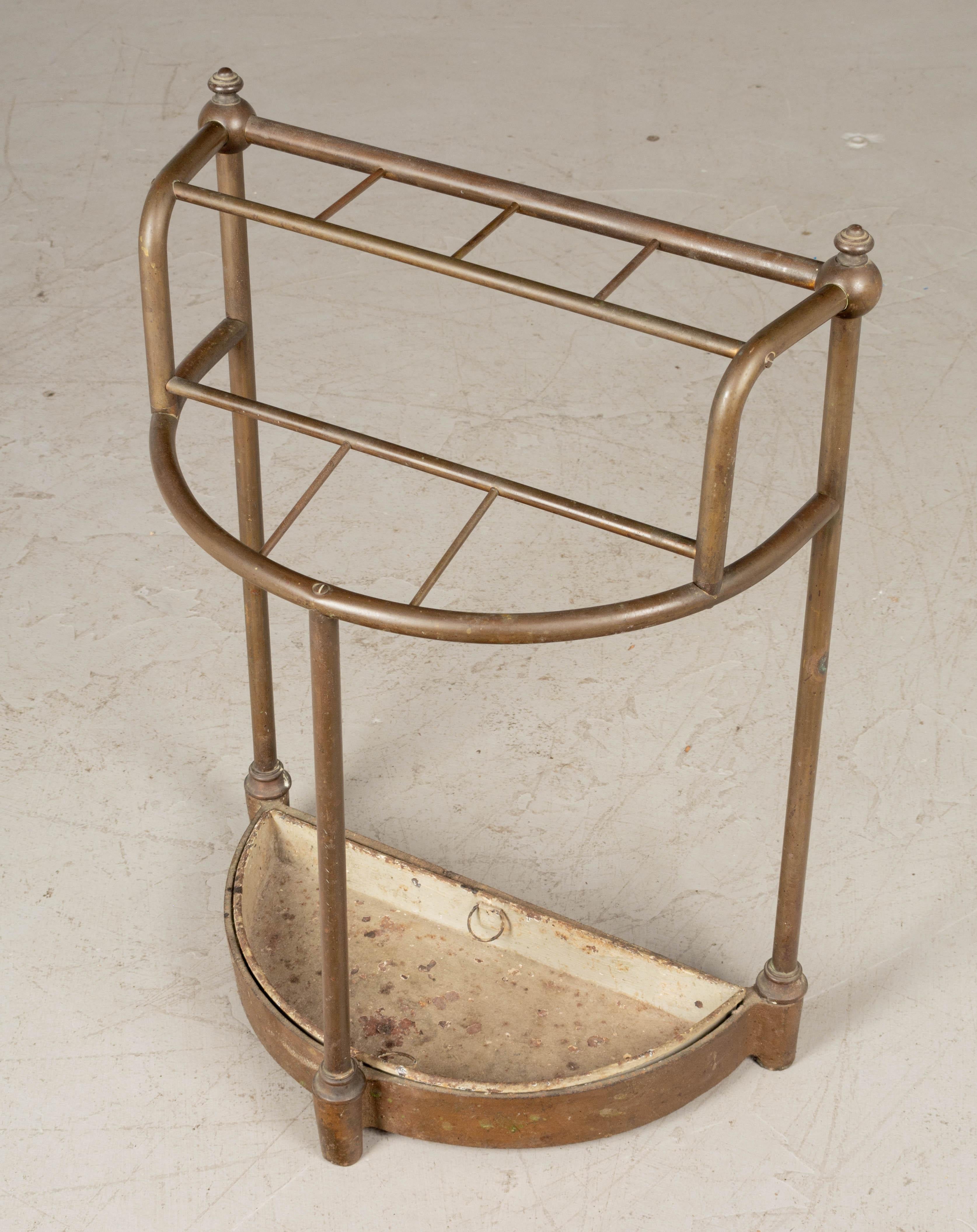 19th Century French Brass and Cast Iron Umbrella Stand In Good Condition For Sale In Winter Park, FL