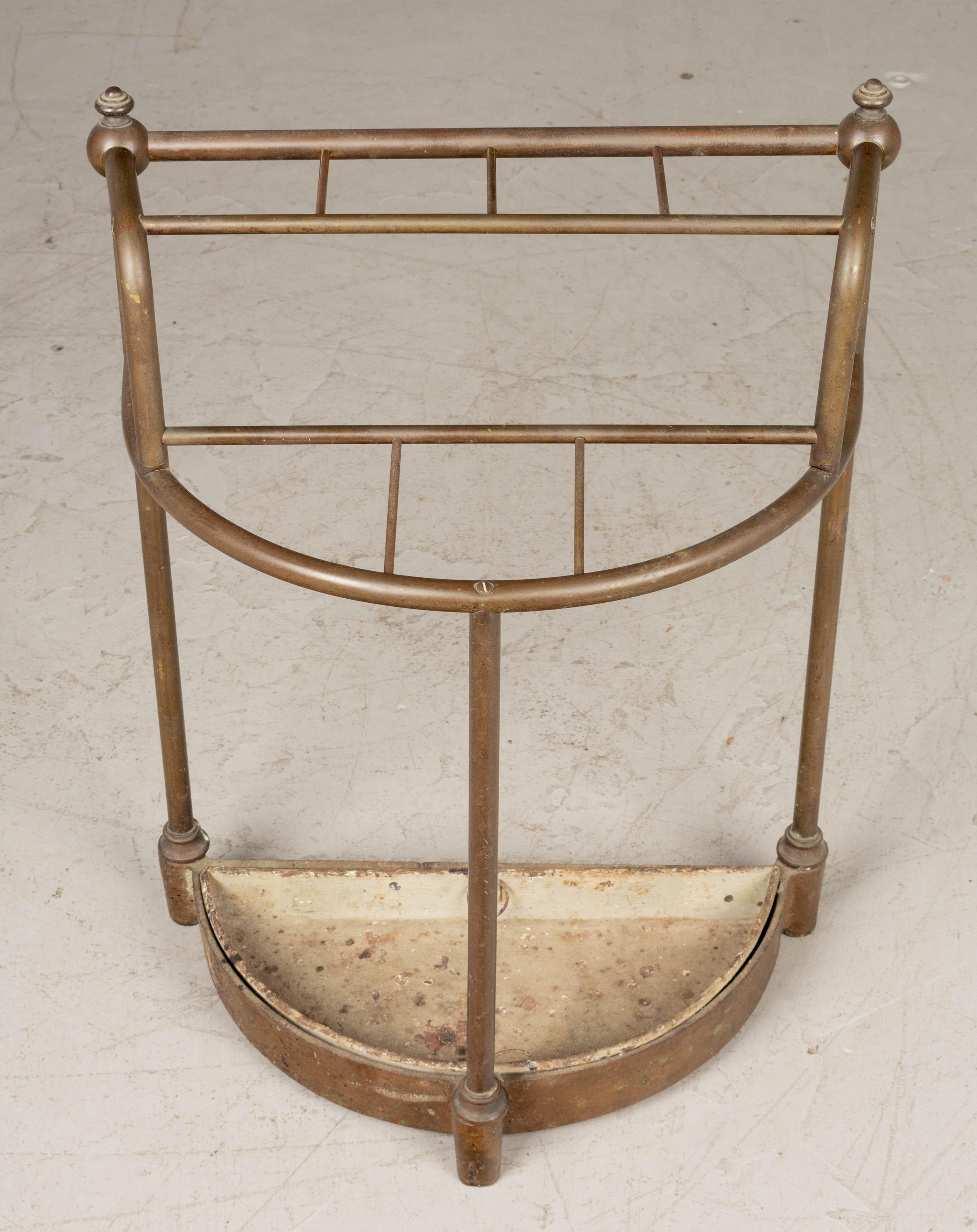 19th Century French Brass and Cast Iron Umbrella Stand For Sale 1