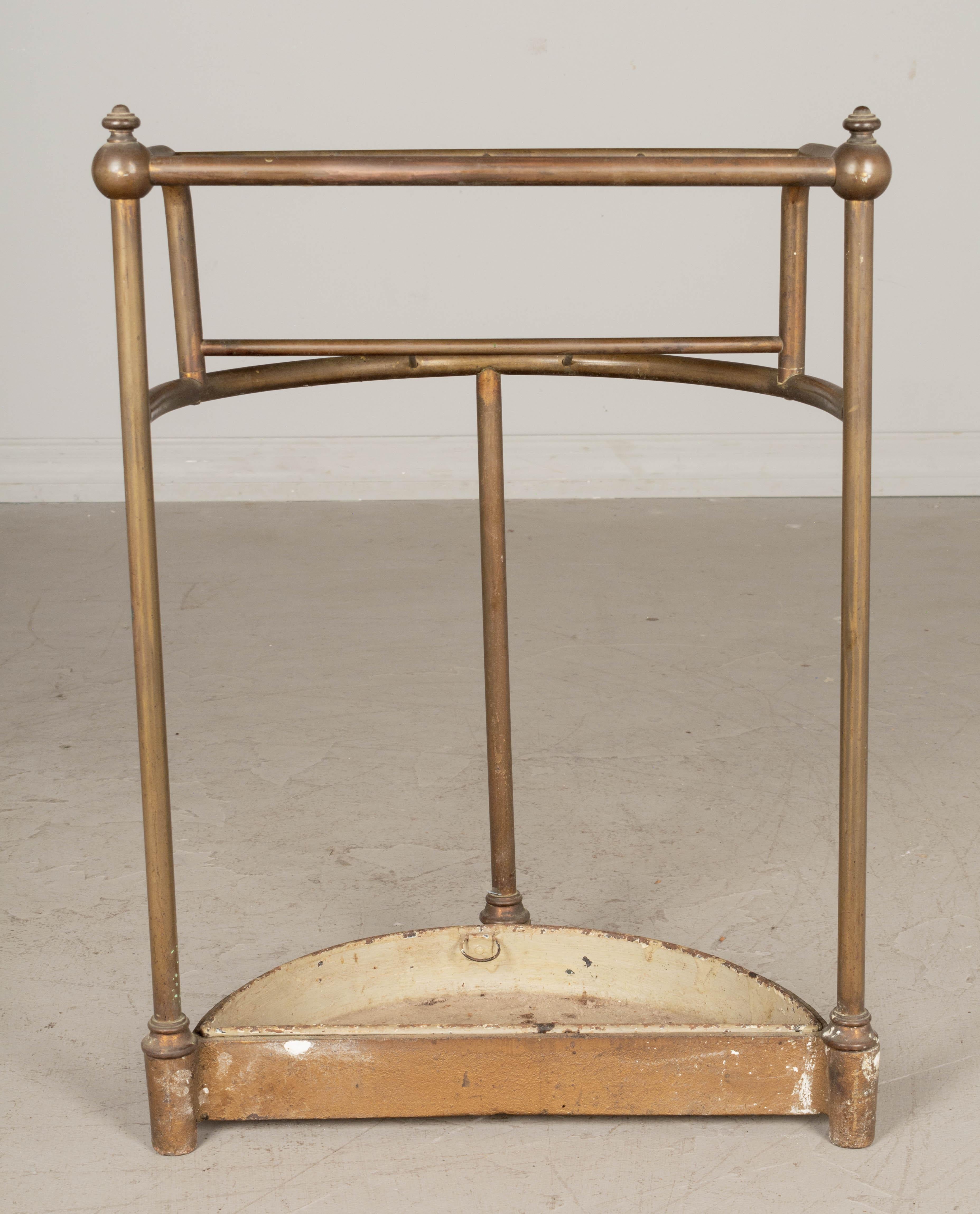 19th Century French Brass and Cast Iron Umbrella Stand For Sale 2