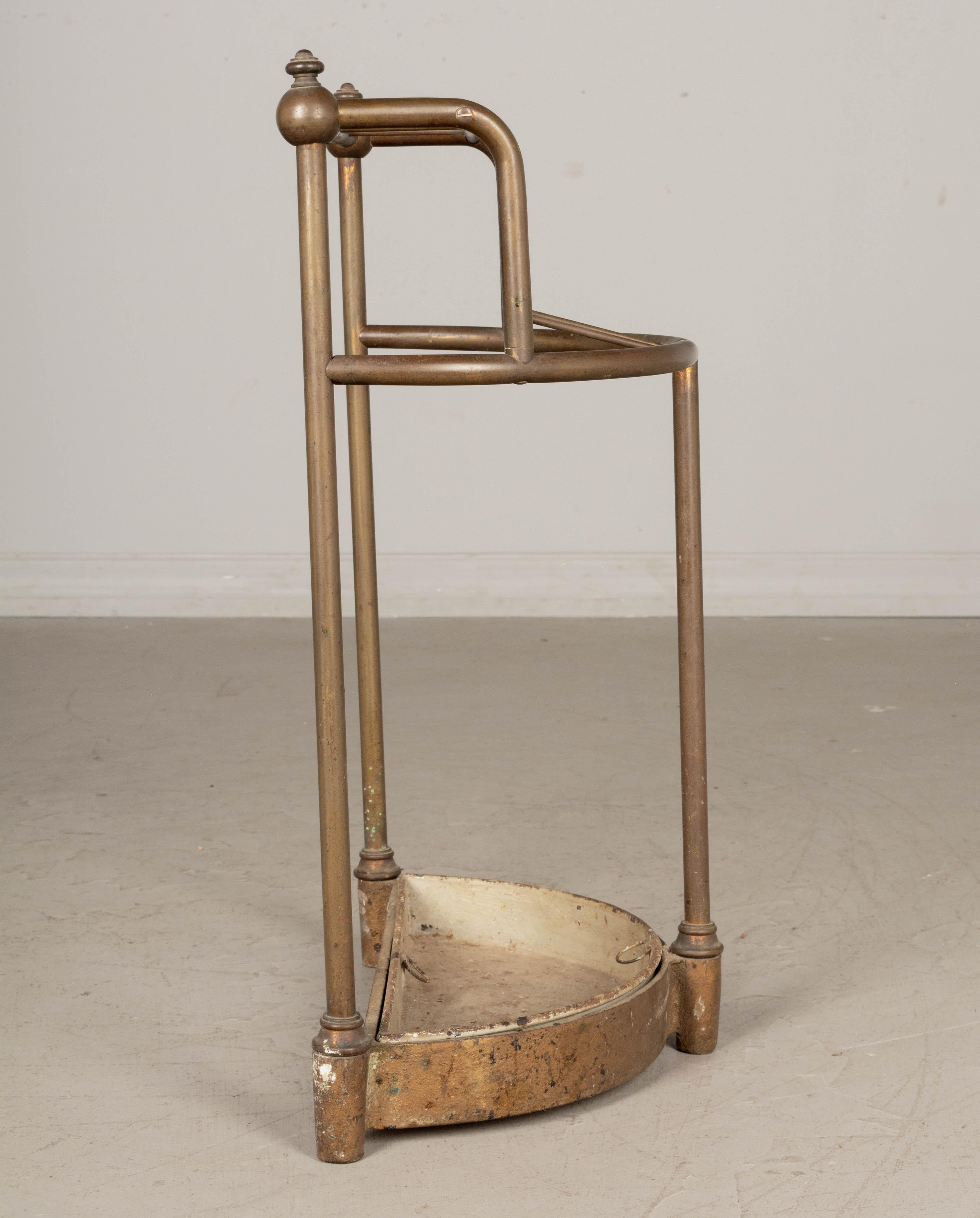 19th Century French Brass and Cast Iron Umbrella Stand For Sale 3