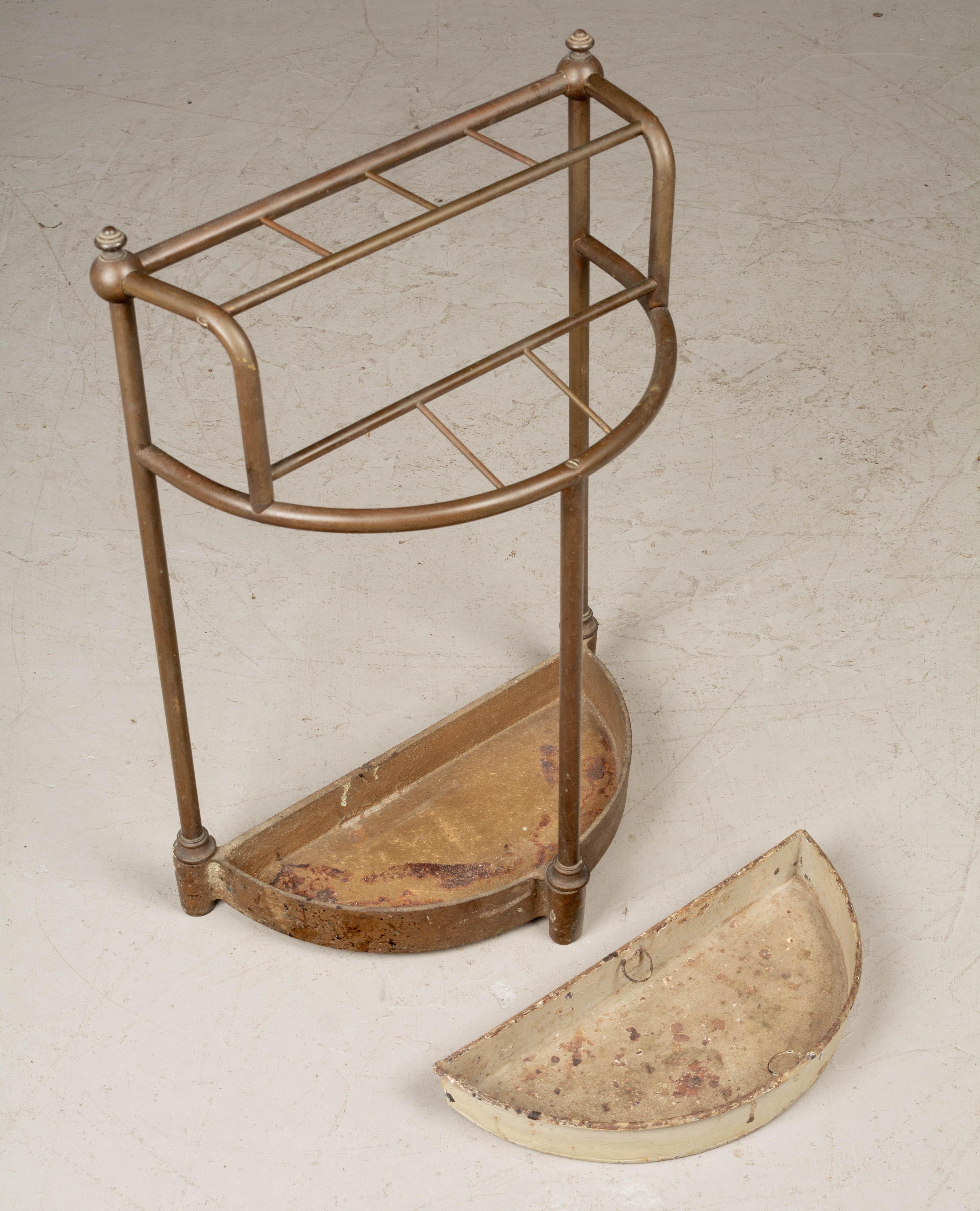 19th Century French Brass and Cast Iron Umbrella Stand For Sale 6