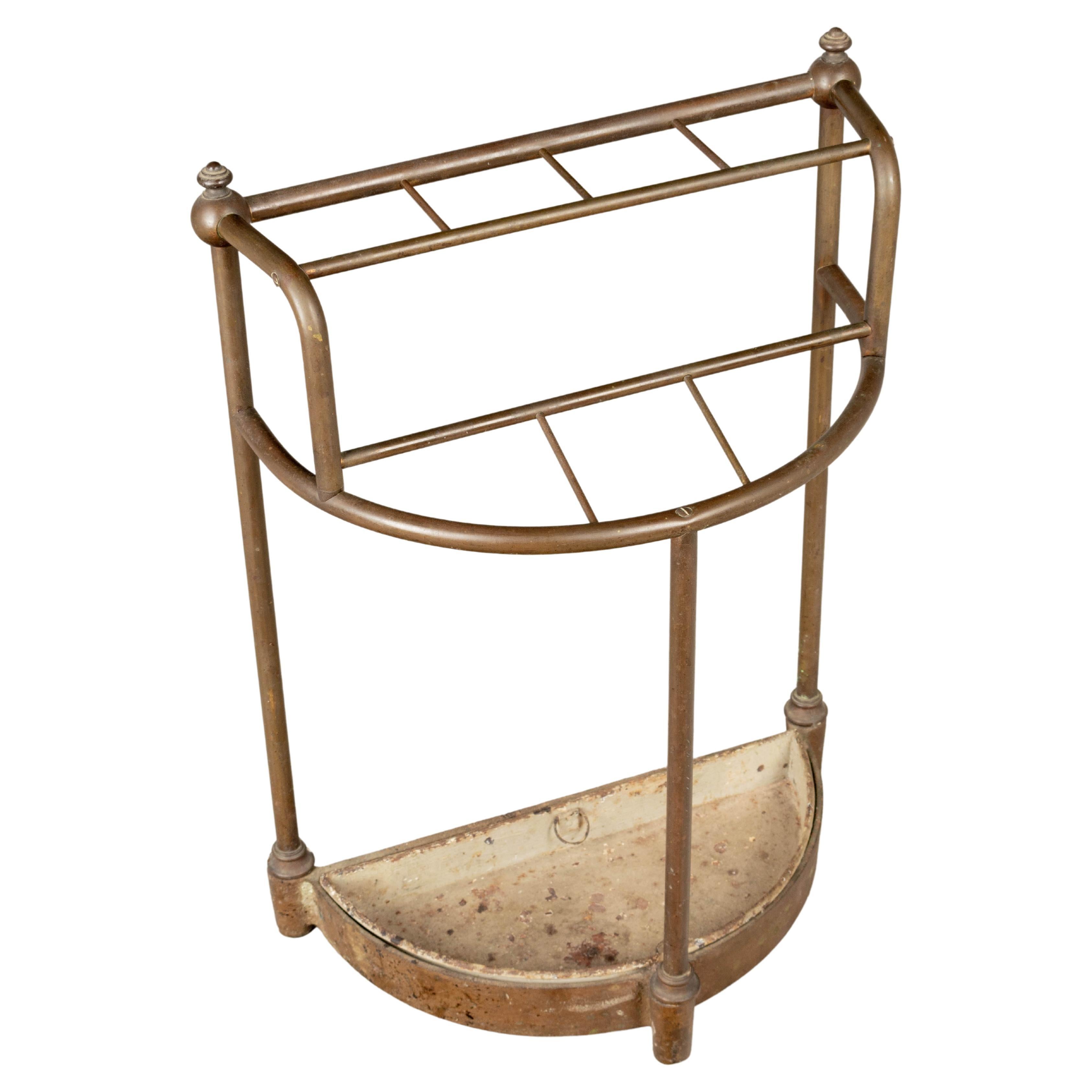19th Century French Brass and Cast Iron Umbrella Stand