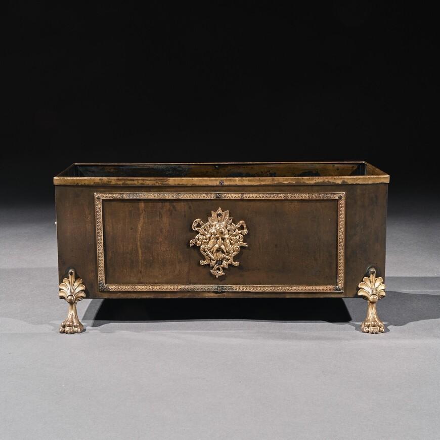 19th Century French Brass and Copper Table Planter Jardinière 1